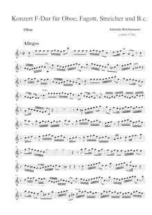 Partition hautbois solo, hautbois et basson Concerto en F major