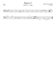 Partition viole de basse,  No.1 pour 2 violes de gambe, Carwarden, John par John Carwarden