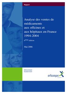 Analyse des ventes de médicaments aux officines et aux hôpitaux en France données 1994-2004