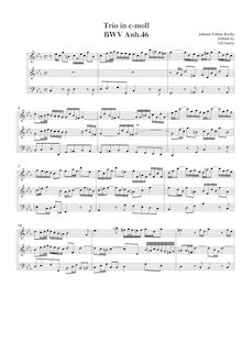 Partition complète, orgue Trio en C minor, C minor, Krebs, Johann Tobias