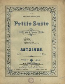 Partition couverture couleur, Petite , Op.63, Simon, Anton
