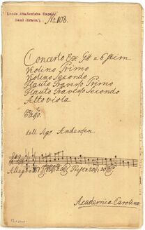 Partition Title page, Concerto en G major, Concerto Ex G# a 6 stim