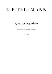 Partition complète, Quartetto, G minor, Telemann, Georg Philipp