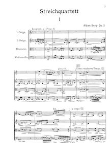 Partition complète, corde quatuor, Berg, Alban