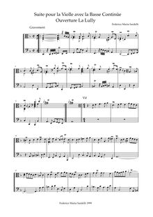 Partition complète,  pour la Violle avec la Basse Continüe, Sardelli, Federico Maria