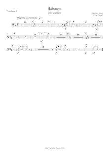 Partition Trombone 1, 2; basse Trombone (en C), Carmen, Opéra-comique en quatre actes