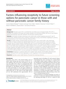 Factors influencing receptivity to future screening options for pancreatic cancer in those with and without pancreatic cancer family history
