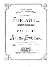 Partition No.1 en D major, Furiants, Furianty, Dvořák, Antonín