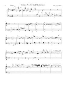 Partition Sonata R.88 en D♭ major, clavier sonates R.81-90, Soler, Antonio