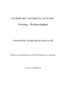 Defining and optimization of satho production technology [Elektronische Ressource] / Lumprai Srithamma