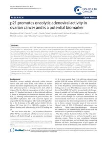 p21 promotes oncolytic adenoviral activity in ovarian cancer and is a potential biomarker