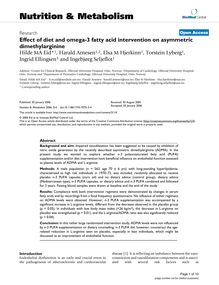 Effect of diet and omega-3 fatty acid intervention on asymmetric dimethylarginine