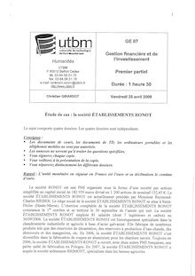 Gestion financière et investissement 2008 Université de Technologie de Belfort Montbéliard