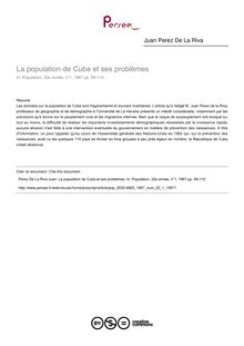 La population de Cuba et ses problèmes - article ; n°1 ; vol.22, pg 99-110