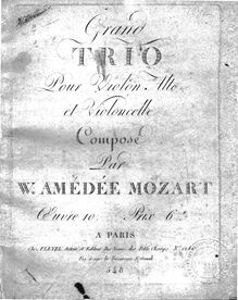 Partition viole de gambe, Divertimento, Trio, E♭ major, Mozart, Wolfgang Amadeus par Wolfgang Amadeus Mozart
