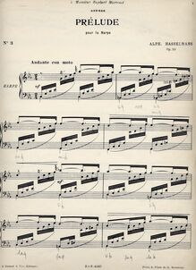Partition complète, prélude, c m, Hasselmans, Alphonse