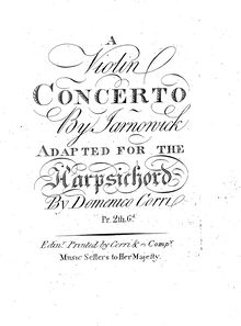 Partition complète, violon Concerto en A major, Giornovichi, Giovanni Mane