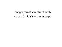 Programmation client web cours 6 : CSS et javascript