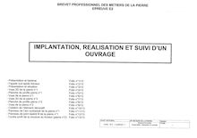 Implantation, réalisation et contrôle 2006 BP - Métiers de la pierre