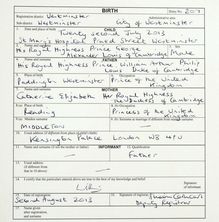 Certificat de naissance du Prince George d Angleterre