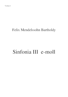 Partition violons I, corde Symphony No.3 en E minor, Sinfonia III