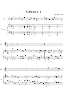 Partition No.1, Romanze per hautbois e pianoforte, Colla, Giovanni