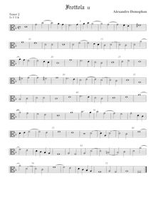 Partition ténor viole de gambe 2, alto clef, Frottola, Demophon, Alessandro par Alessandro Demophon