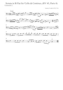 Partition violoncelle 2 , partie, violoncelle Sonata en B-flat major