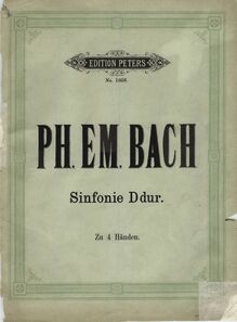 Partition couverture couleur, Symphonie, H.663, D Major, Bach, Carl Philipp Emanuel