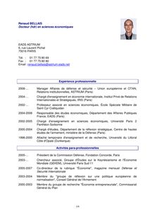 CV version française - Renaud BELLAIS Docteur (hdr) en sciences ...