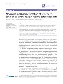 Maximum likelihood estimation of reviewers  acumen in central review setting: categorical data