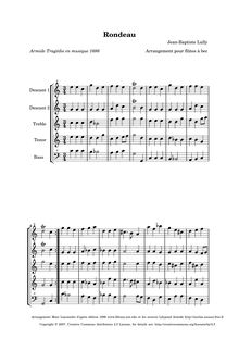 Partition Rondeau (Act I, sc.3) - score, Armide, Lully, Jean-Baptiste