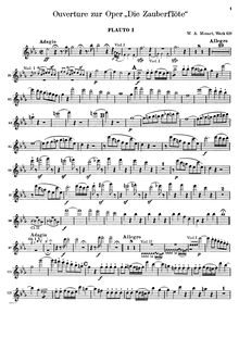 Partition flûte 1, 2, Die Zauberflöte, The Magic Flute, Mozart, Wolfgang Amadeus par Wolfgang Amadeus Mozart