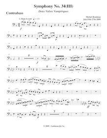Partition Basses, Symphony No.34, F major, Rondeau, Michel par Michel Rondeau