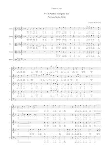 Partition Vocal score, Pulchræ sunt genæ tuæ, Ferir quel petto, Monteverdi, Claudio