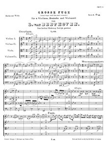 Partition complète, Große Fuge, B♭ major, Beethoven, Ludwig van par Ludwig van Beethoven