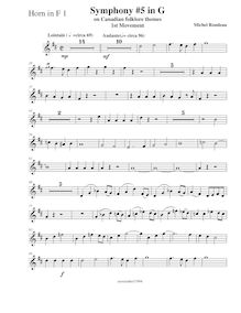 Partition cor 1 (F), Symphony No.5, Symphony on Canadain Folk Themes