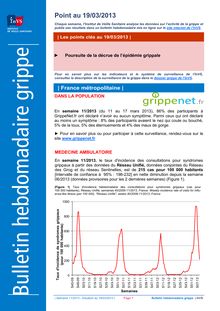 Bulletin Grippe du 19 Mars - Retour sur l épidémie (Institut de veille sanitaire)