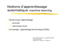 Notions d apprentissage automatique machine learning