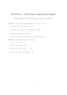 Exercice sur les fonctions trigonométriques
