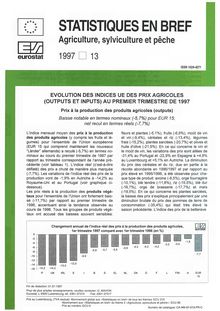 Évolution des indices UE des prix agricoles (outputs et inputs) au premier trimestre de 1997