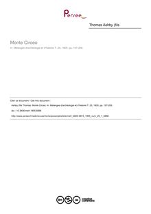 Monte Circeo - article ; n°1 ; vol.25, pg 157-209
