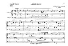 Partition No.2: Meditation, 2 Compositions pour orgue, Op.37, Romance and Meditation