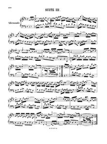 Partition No.3 en B minor, BWV 814, 6 French , Bach, Johann Sebastian