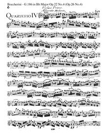 Partition parties complètes G.186, 6 corde quatuors, G.184-188 (Op.22)