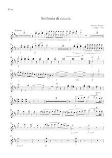 Partition flûte 1/2, Symphonie de chasse en D major, Simphonie de Chasse a 2 Violons, 2 Alto et Violoncelle, Contrabasse, 2 Clarinette, 2 Hautbois, 2 Flutes, 2 Cors, 2 trompette et timbale ad libitum