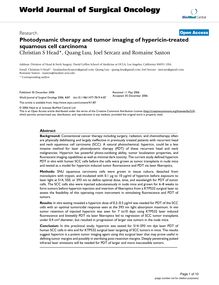 Photodynamic therapy and tumor imaging of hypericin-treated squamous cell carcinoma