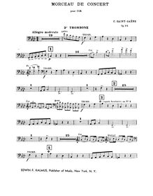 Partition Trombone 3, Morceau de Concert, Op.94, Saint-Saëns, Camille