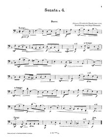 Partition basse, Sonata a 4, Fasch, Johann Friedrich