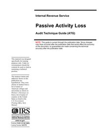 Passive Activity Loss Audit Technique Guide